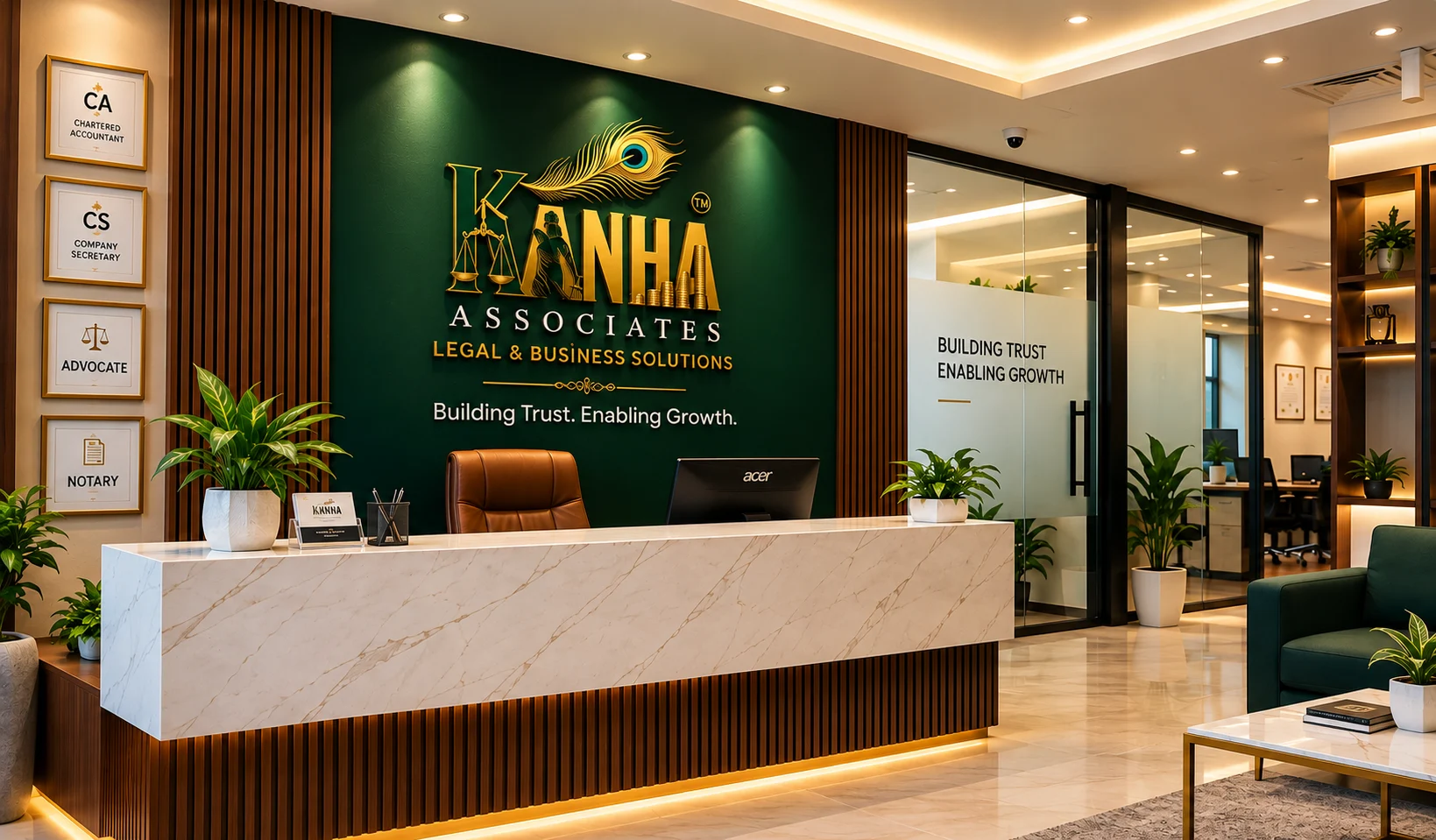 Kanha Associates office reception in Indore